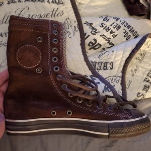 Chocolate suede chuck taylors
